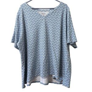 Croft & Barrow Women Plus Size 2X Short Sleeve T-Shirt Cotton Floral Modern City